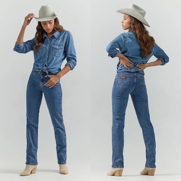 Wrangler Denim - Wrangler Vintage‎ Women's Cowboy Cut High Rise Slim Straight Leg Jeans - 11x34